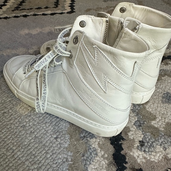 Zadig & Voltaire Hi Flash sneakers - pearl white size 37 - Picture 3 of 7